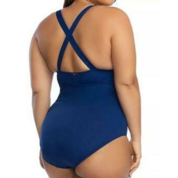 LAUREN Ralph Lauren Beach Shaping Plunge One Piece - Picture 2 of 8